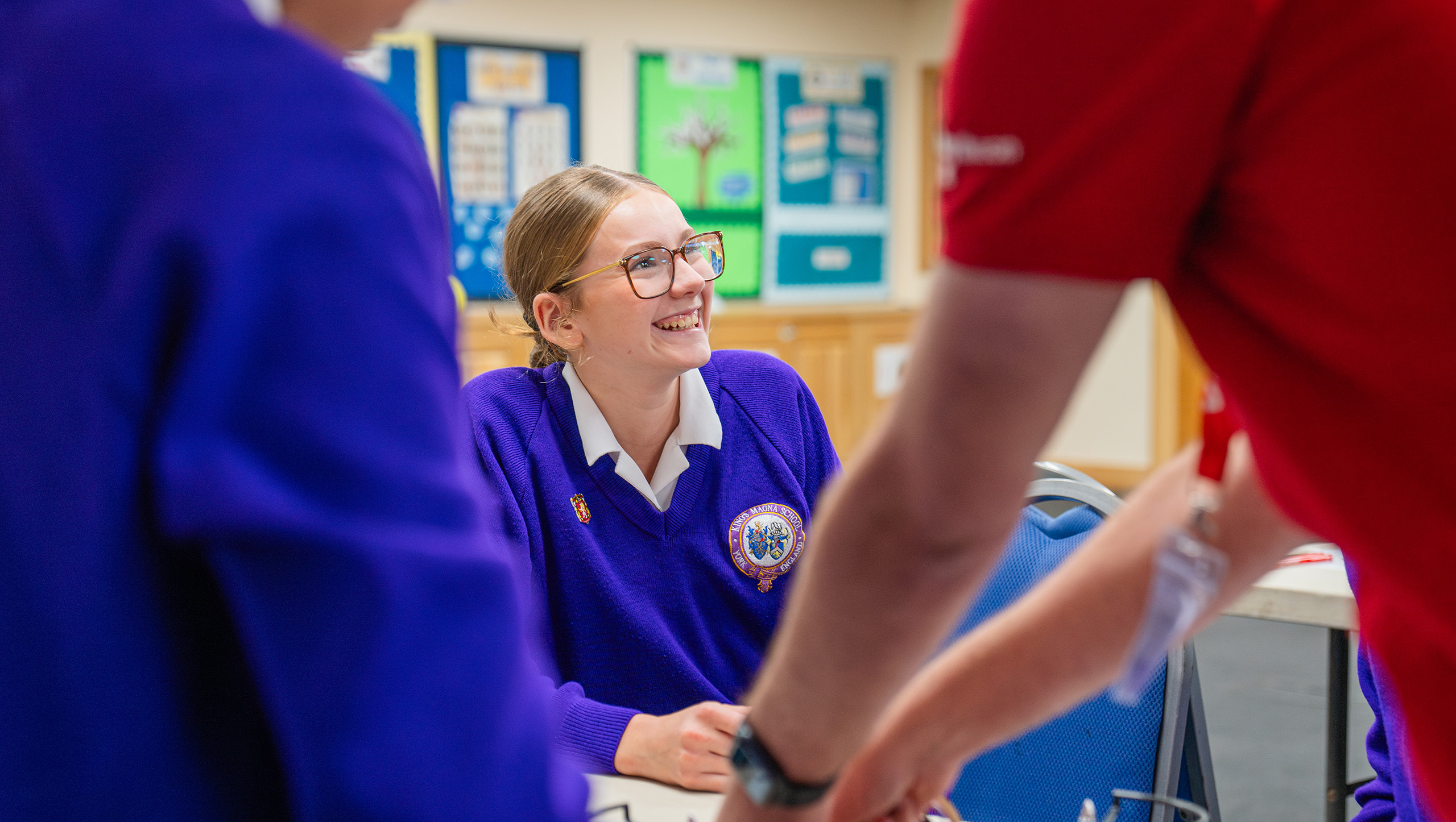 A King's Magna student taking part in a stretch and challenge workshop.